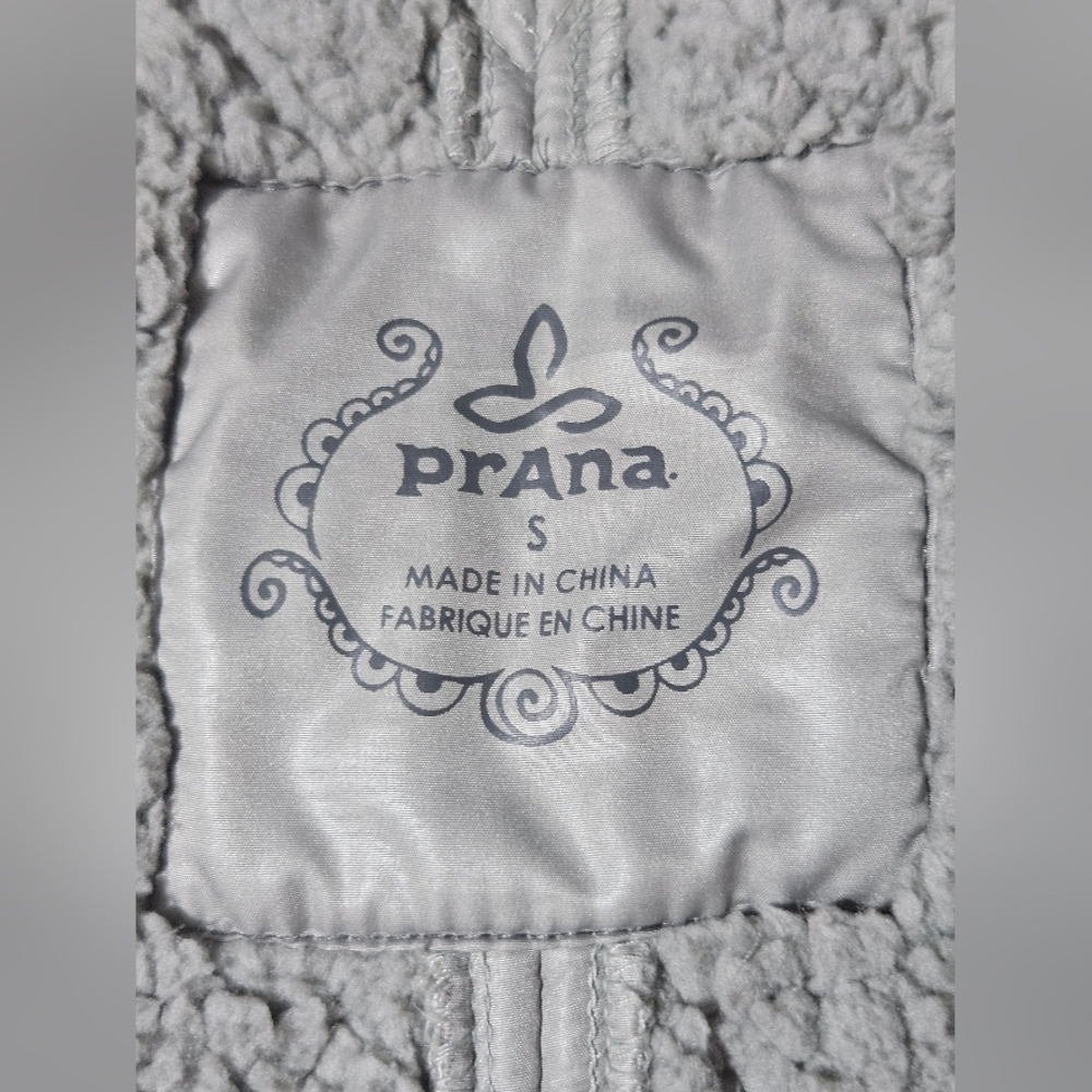 Prana Sherpa Lined Quilted Puffer Diva Zip Mock Jacket Ribbed Side Size S "LUNA" - Picture 6 of 16
